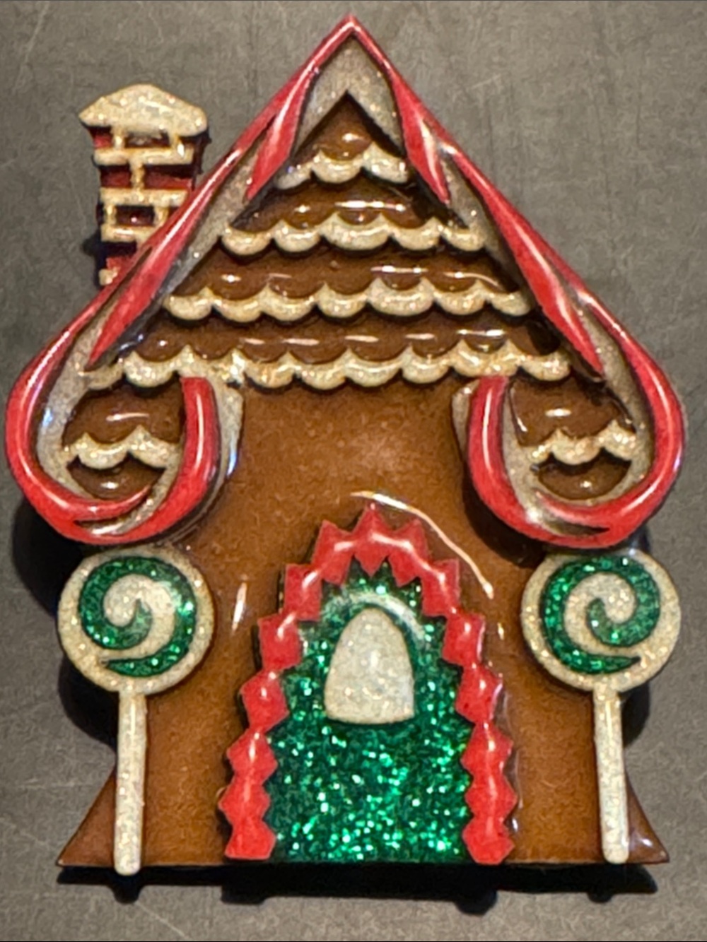 RARE Vintage House Pins by Lucinda Gingerbread House- Lollipops by Door